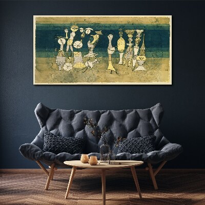Figurative figures on an abstract background Print on canvas