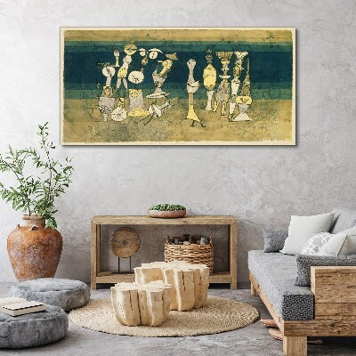 Figurative figures on an abstract background Print on canvas