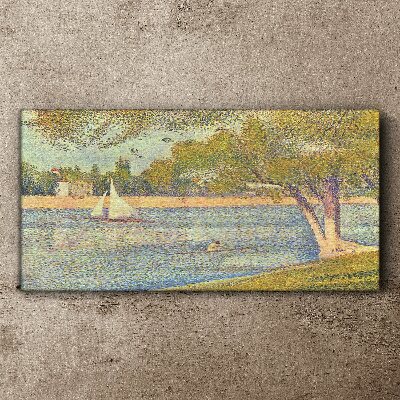 Sails on calm water Print on canvas