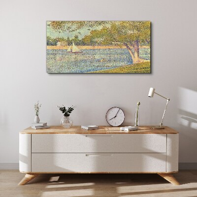 Sails on calm water Print on canvas
