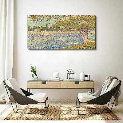 Sails on calm water Print on canvas