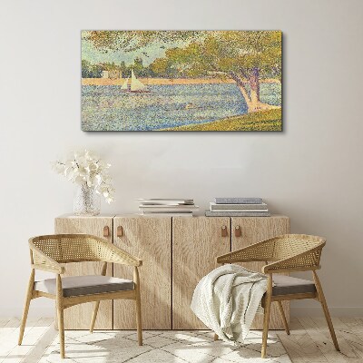 Sails on calm water Print on canvas