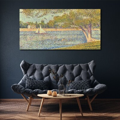 Sails on calm water Print on canvas