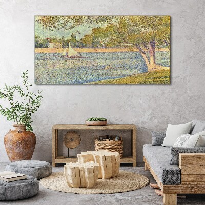 Sails on calm water Print on canvas