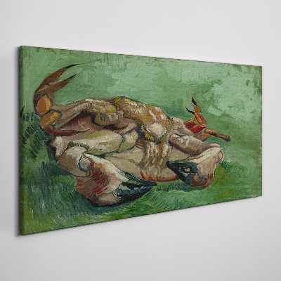 Crab lying on its back Canvas wall art