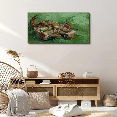 Crab lying on its back Canvas wall art