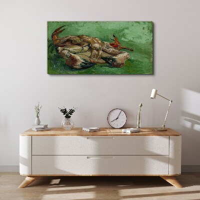 Crab lying on its back Canvas wall art