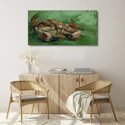 Crab lying on its back Canvas wall art