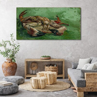 Crab lying on its back Canvas wall art