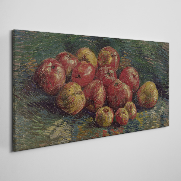Apples on a green background Print on canvas