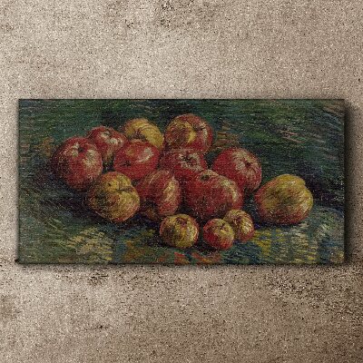 Apples on a green background Print on canvas