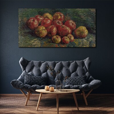 Apples on a green background Print on canvas