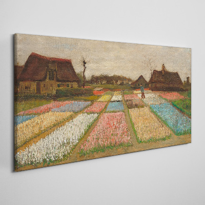 Spring tulip fields Canvas wall art