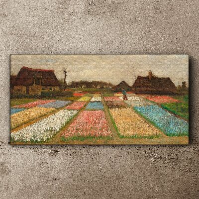 Spring tulip fields Canvas wall art