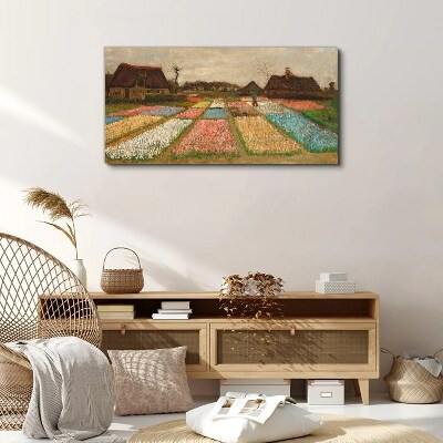 Spring tulip fields Canvas wall art
