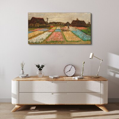 Spring tulip fields Canvas wall art