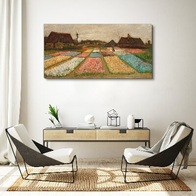 Spring tulip fields Canvas wall art