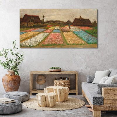 Spring tulip fields Canvas wall art