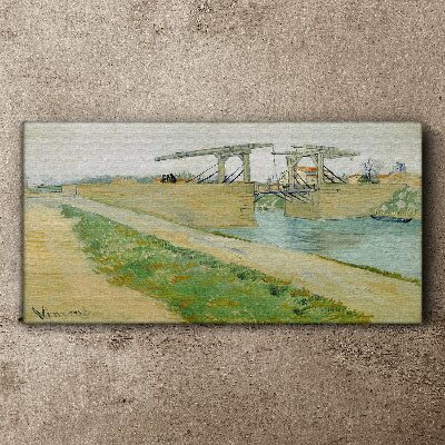 Bridges over water Print on canvas