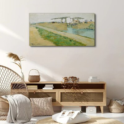 Bridges over water Print on canvas