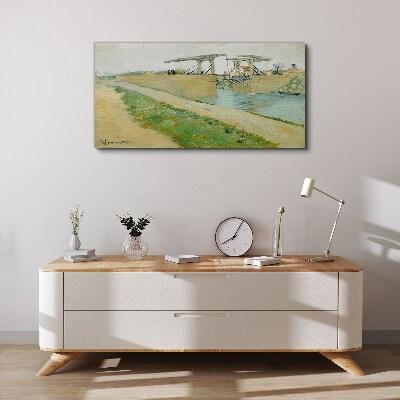 Bridges over water Print on canvas