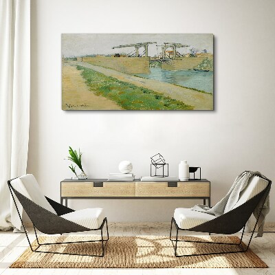 Bridges over water Print on canvas