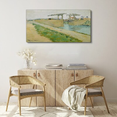 Bridges over water Print on canvas