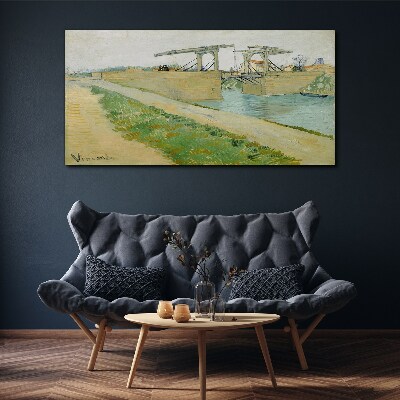 Bridges over water Print on canvas