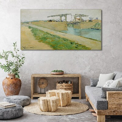 Bridges over water Print on canvas