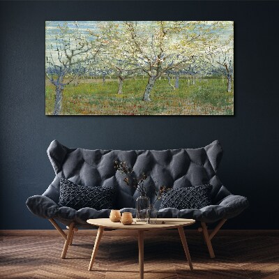 Flowering trees in the spring sun Print on canvas