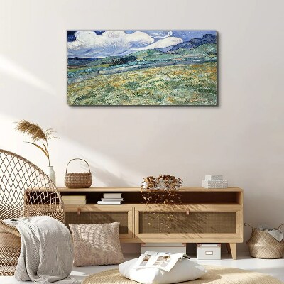A wave of green and sky Canvas wall art