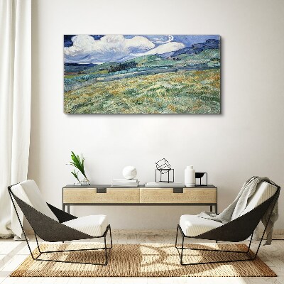 A wave of green and sky Canvas wall art