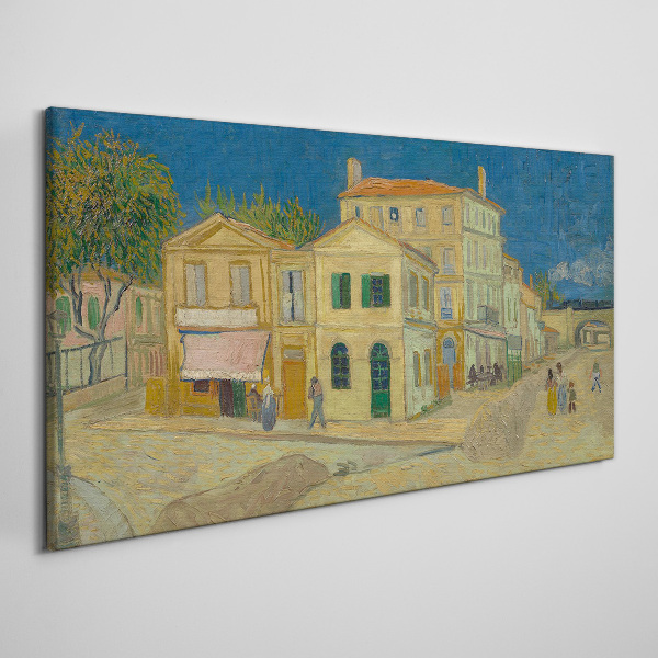 Landscape of a town in the sun Canvas wall art