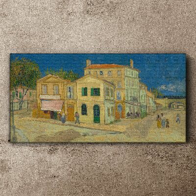 Landscape of a town in the sun Canvas wall art