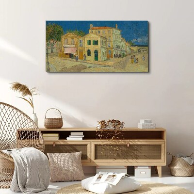 Landscape of a town in the sun Canvas wall art
