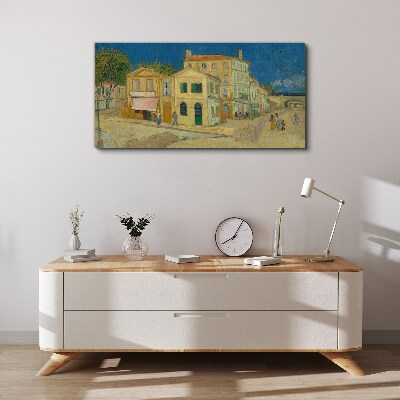 Landscape of a town in the sun Canvas wall art