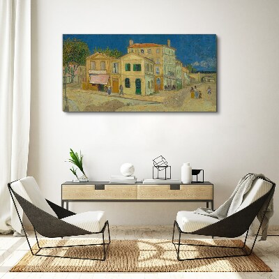 Landscape of a town in the sun Canvas wall art