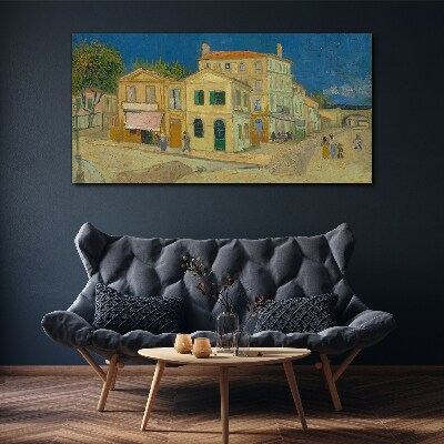 Landscape of a town in the sun Canvas wall art
