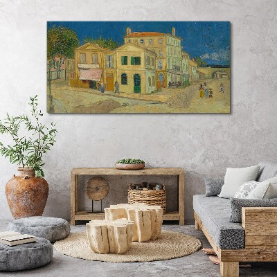 Landscape of a town in the sun Canvas wall art