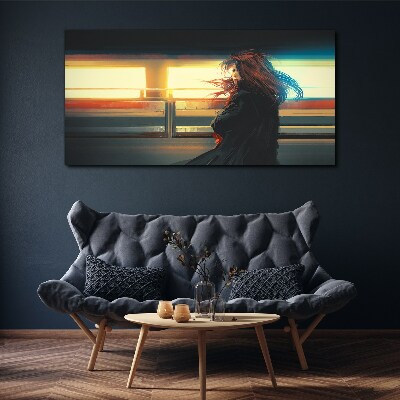 Reflections in the city light Canvas wall art