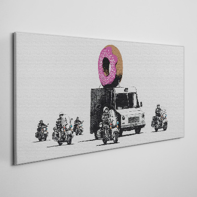 Donuts police banksy Canvas print