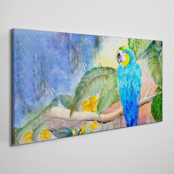 Tropical parrot in watercolor Canvas wall art