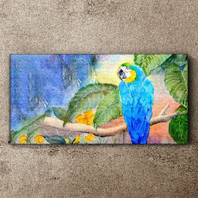 Tropical parrot in watercolor Canvas wall art