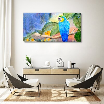 Tropical parrot in watercolor Canvas wall art