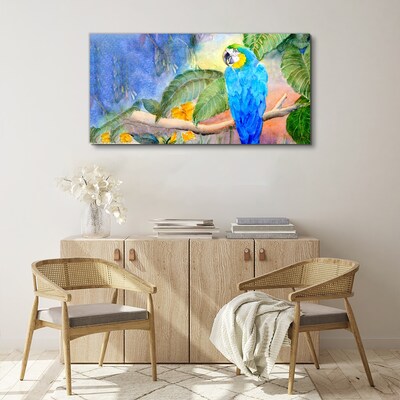 Tropical parrot in watercolor Canvas wall art