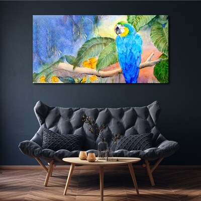 Tropical parrot in watercolor Canvas wall art