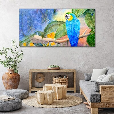 Tropical parrot in watercolor Canvas wall art