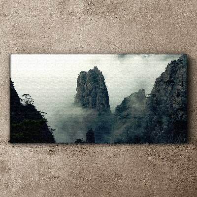 Misty mountain landscape Canvas wall art