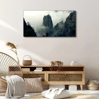 Misty mountain landscape Canvas wall art