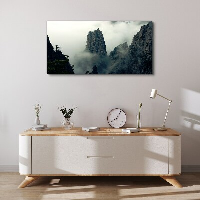 Misty mountain landscape Canvas wall art